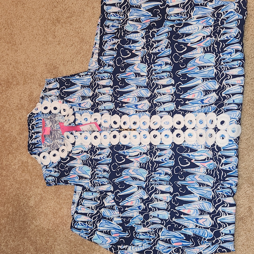 NWT Lilly Pulitzer Jane Shift Dress - Low Tide Navy Sails And Stripes - Picture 4 of 4